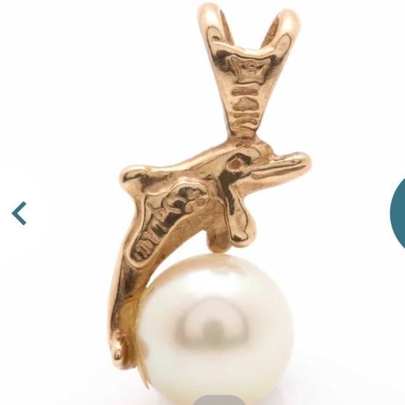 Waylon 14K Dolphin Pearl Pendant - Picture 2 of 14